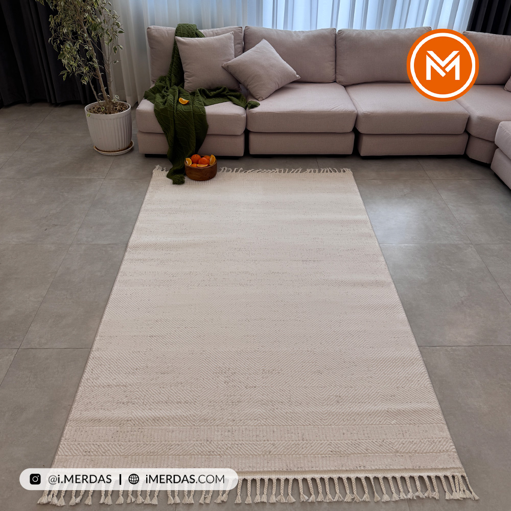 فرش ایکیا کد 42314 زمینه کرم بژ